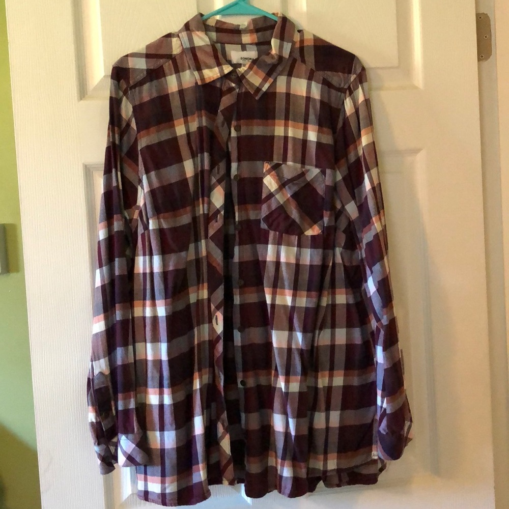 Maroon plaid flannel shirt